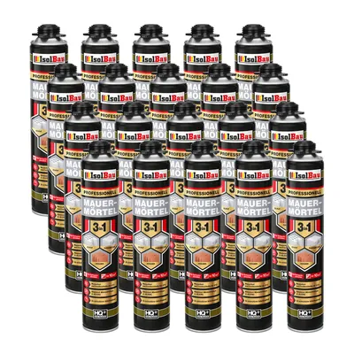 Produktbild von Isolbau Mauermörtel Pistolenschaum Montageschaum Klebeschaum 3in1 PolyurethanMörtel 20 x 750ml