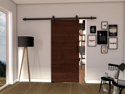 Produktbild von Schiebetür an der Wand BUSHLAND 1 - 96 cm, Wenge