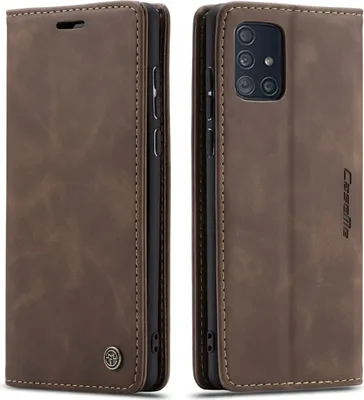Produktbild von Galaxy A71 Hülle, LaimTop Retro Kunstledertasche TPU Innere, Kartenfächer, Magnetverschluss, Klapphülle mit Standfunktion Schutzhülle für Samsung Galaxy A71 Kaffee