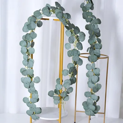 Künstliche Eukalyptus-Girlande, 180 cm, 2 Stück, grün