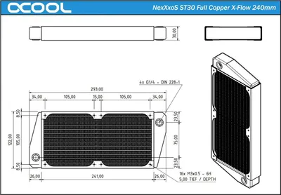 Produktbild von NexXxos ST30 240mm XFlow, Radiator