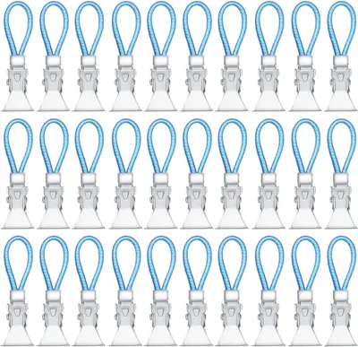 30er-Pack Handtuchclips aus Metall, Blau, für Küche & Bad