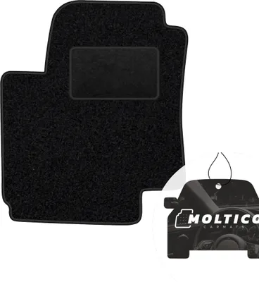 Produktbild von moto-MOLTICO Fahrer Fußmatte Auto Velours Fahrerseite Autoteppiche Schwarz Fahrermatte 1-teilig passend für Hyundai i20 2009-2015