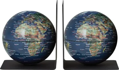 Produktbild von EMFORM Buchstützen-Set Bookglobe Physical schwarz 2-teilig