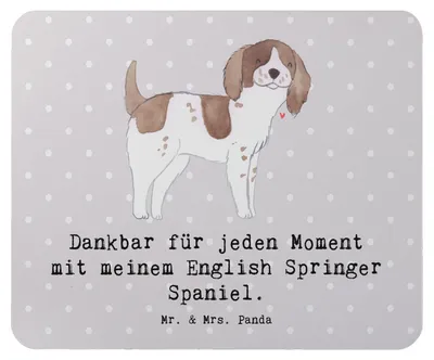 Produktbild von Mr. & Mrs. Panda Mouse Pad English Springer Spaniel Moment - Grau Pastell - Geschenk, Mauspad, pc, laptop, Mousepad