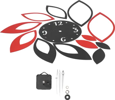 Zdjęcie produktu dla DIY Mirror Wall Clock Stickers Modern Decor for Home Living Room Background Sticker(Noir rouge )