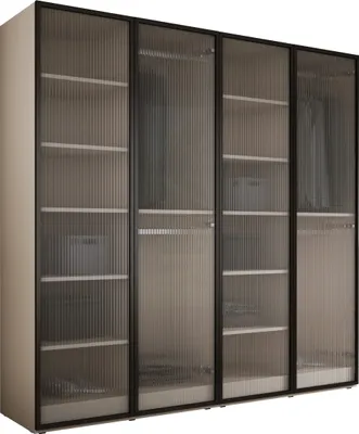 Immagine prodotto di Armadio, beige sabbia / vetro trasparente, 2 x 100 x 200 x 51 cm