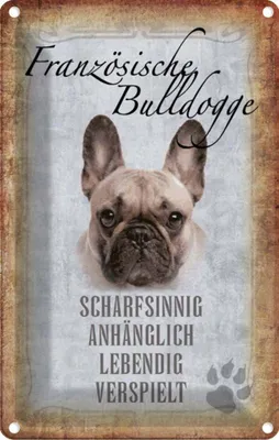 Produktbild von vianmo Blechschild 30x20 cm Französische Bulldogge Hund Tier Haustier