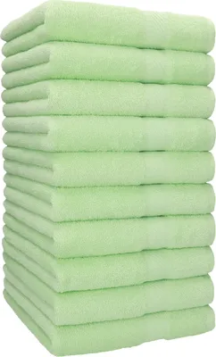 Produktbild von Betz Handtuch 10er Pack Handtücher Set Palermo Größe 50x100 cm 100% Baumwolle - gut trocknend, leichte Qualität - ideal für Sport, Strand, Reisen grün