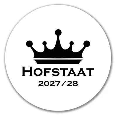 Produktbild von Huuraa Aufkleber Hofstaat 2027/28 Krone Schützenfest 10cm rund Sticker Geschenkidee