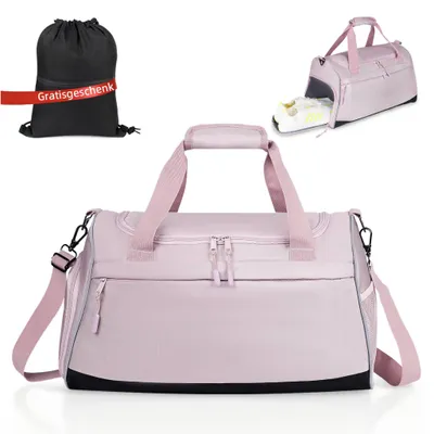 Produktbild von Theo&Cleo Sporttasche Kinder Mädchen 30L wasserabweisend Kindersporttasche Schwimmtasche Reisetasche für Sport Schule Urlaub Rosa