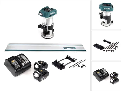 Immagine prodotto di Pantografo multifunzione a batteria Makita DRT 50 SF 18V brushless + 2x batteria ricaricabile 3,0Ah + caricabatterie + adattatore per guida + guida 1000mm