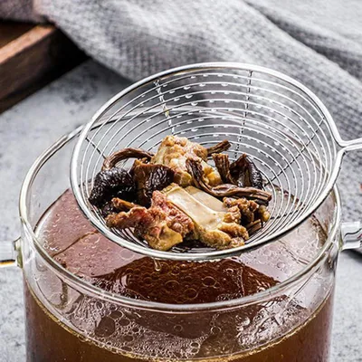 Produktbild von Edelstahl-Schaumlöffel mit langem Griff - 3 Stück - Kochzubehör für die Küche