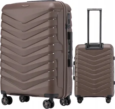 Image de Valise WINGS Phoenix de taille moyenne 24 pouces TSA, marron, polypropylène