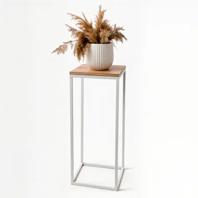 Produktbild von FRAMADO, Pflanzenständer Craft, Metallregal, Blumenständer, 24x24x70cm, Weiß