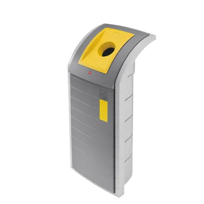 Produktbild von Hailo ProfiLine WSB Design XXXL Wertstoffsammler - 1 x 120l - schlagbeständiger Sammelbehälter aus technischem Kunststoff - Müllsackhalterung & Einwurfklappe mit 3 wechselbaren Einsätzen - grau