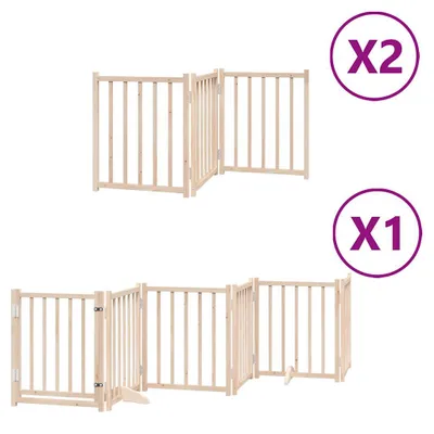 Image de Barrière pour chien porte pliable 12 panneaux bois de peuplier