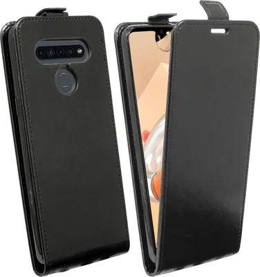 Produktbild von Flip Case LG K51S Handy Tasche vertikal aufklappbar Schutzhülle Klapp Hülle Schwarz