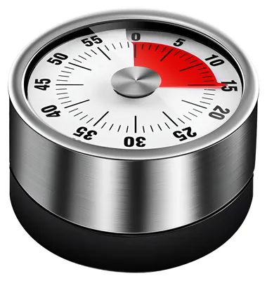 Mechanischer Timer 60 Min. Countdown, silber, magnetisch