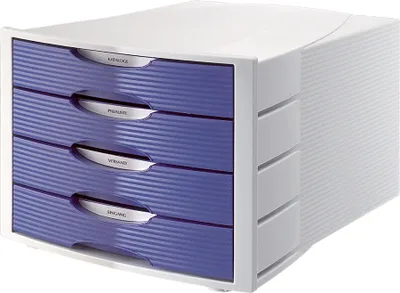 Produktbild von Soennecken Schubladenbox 1553 4geschlossene Schübe blau