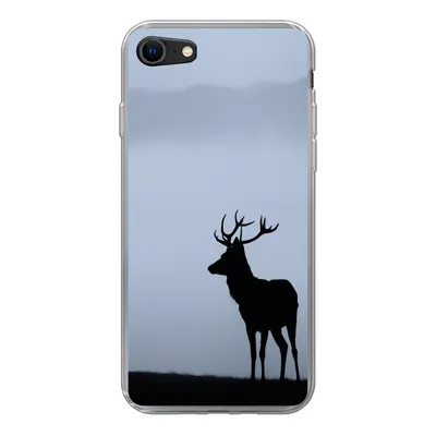Produktbild von MuchoWow® Handyhülle Schutzhülle Hülle für iPhone 7 Hirsch - Nebel - Silhouette Silikon Softcase Handy Hülle - Kartenhalter