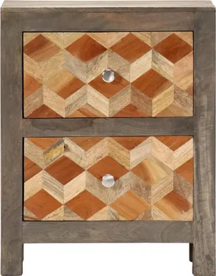 Obrázek produktu pro vidaXL Noční stolek Grey 40x30x50 cm Masivní dřevo Mango