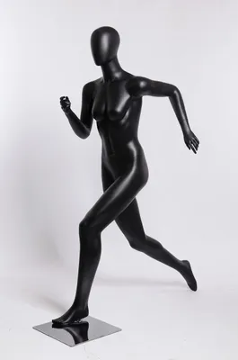 Produktbild von PF-O-8 abstrakt weiblich laufend weiblich sportlich Schaufensterpuppe schwarz matt