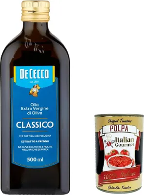 Produktbild von 6x De Cecco Classico Natives Olivenöl Extra Olio Extra Vergine 500ml nativ + Italian Gourmet Polpa