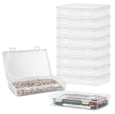 10er-Set durchsichtige Aufbewahrungsboxen, 15,5 x 9,3 x 3 cm