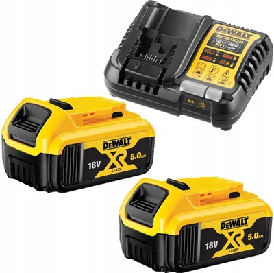 Zdjęcie produktu dla DeWALT DCB1104P2-QW, Zestaw bateria i ładowarka, Litowo-jonowa (Li-Ion), 5 Ah, 18 V, Wiertarka, Elektryczne urządzenie wielofunkcyjne, Śrubokręt, Młot udarowo-obrotowy, Szlifierka..., Czarny, Żółty