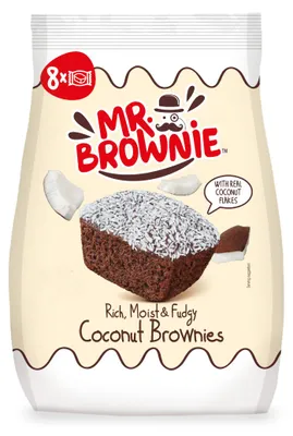 Immagine prodotto di Mr Brownie Coconut Brownies Pan di Spagna al cioccolato con cocco grattugiato 200g