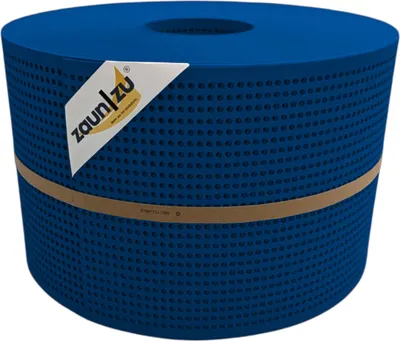 Produktbild von Doppelstab Sichtschutz zaun|zu PREMIUM gelocht 30% Streifen PP Zaunblende Enzianblau 50m