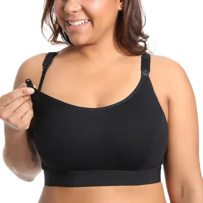 Productafbeelding van Gratlin Damen BH, katoen, zonder beugels, zwart, maat 3XL