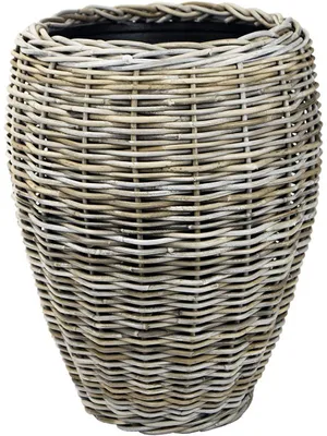 Obrázok produktu pre Van der Leeden Obal Drypot Obal Rattan - váza sivá, priemer 48 cm