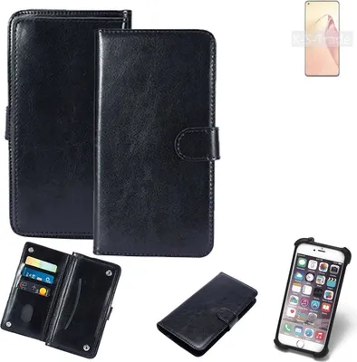 Produktbild von K-S-Trade 360° Hülle kompatibel mit Oppo Reno8 Pro schwarz Kunstleder Case BookCase WalletCase Kunstlederederhülle Handyhülle, Rundumschutz Bumper