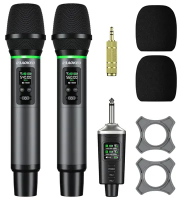 Imagen del producto de Kit de micrófono inalámbrico con carcasa metálica - Alcance de 130 metros - Conexión UHF - Micrófono de mano