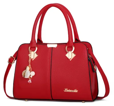 Produktbild von Solidchoice – Damenhandtasche mit abnehmbarem Schultergurt und Anhänger