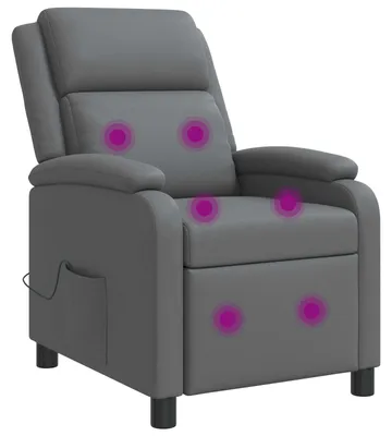 Image de Fauteuil de massage relax gris en similicuir vidaXL