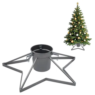 Produktbild von Metall Weihnachtsbaum Ständer in Stern Form - 49cm - Silber