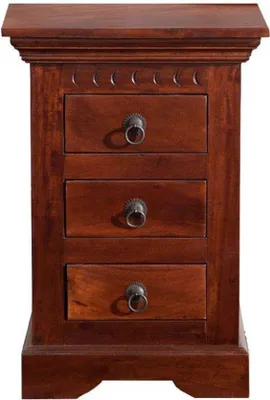 Image de MASSIVMOEBEL24 | Petite commode 40x38 Acacia laqué Nougat OXFORD #502