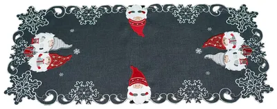 Produktbild von Tischwäsche mit Stickerei Wichtel 40 x 85 cm dunkelgrau