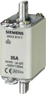 Image de Siemens fusible NH taille = 00 80 A 500 V/AC, 250 V/AC 3NA38247 (3NA38247)