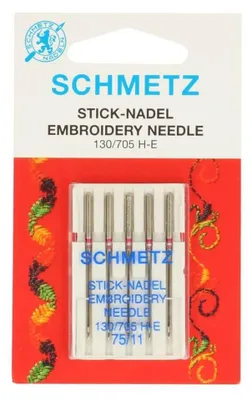 Sticknadeln 75/11, extra großes Öhr, 5 Stück
