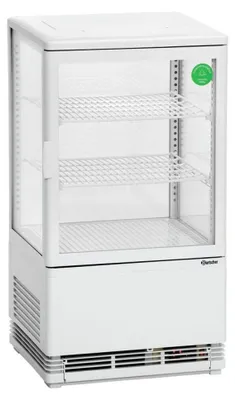 Image de Bartscher Mini vitrine réfrigérée 58L, blanc, LxlxH : 3,8x4,25x8,05 cm ; 700258G