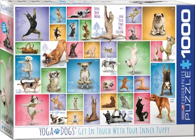 Produktbild von 1000 Teile Puzzle - Puzzle - Yoga Hunde + Puzzle Zubehör