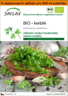 Obrázek produktu pro SAFLAX Garden in the bag - BIO - kerblík - Anthriscus cerefolium - 800 Semena - S pěstebním substrátem v praktickém samovztyčovacím sáčku