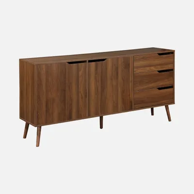Produktbild von sweeek - Skandinavisches Sideboard mit 2 Türen 160 cm - Nussbaumfarben