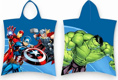 Produktbild von Avengers Badeponcho 50 x 115 cm Baby & Kinder Marvel Kapuzenhandtuch - Baumwolle