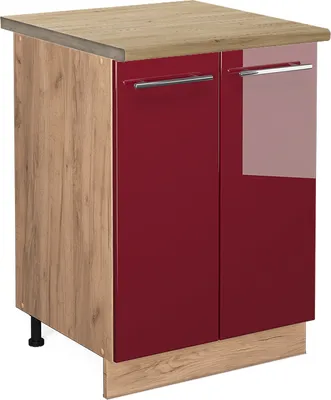 Produktbild von Küchenunterschrank Vicco Fame-Line Bordeaux Hochglanz 60 cm , AP Eiche, Model 45825
