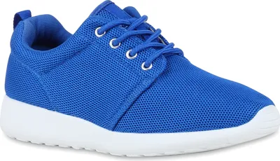 Produktbild von Mytrendshoe Damen Sportschuhe Trendfarben Runners Sneakers Laufschuhe 77409, Farbe: Blau, Größe: 43